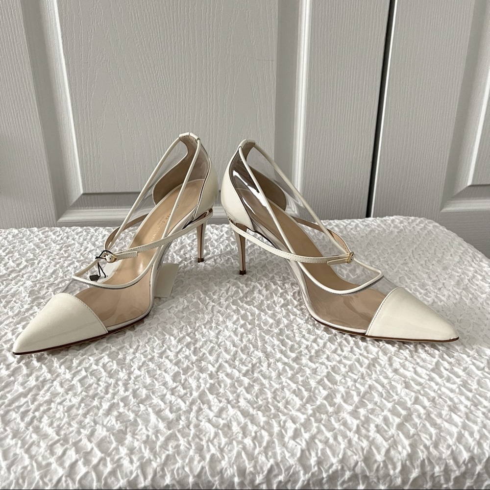 Jennifer Chamandi White Lorenzo 85 PVC Pumps